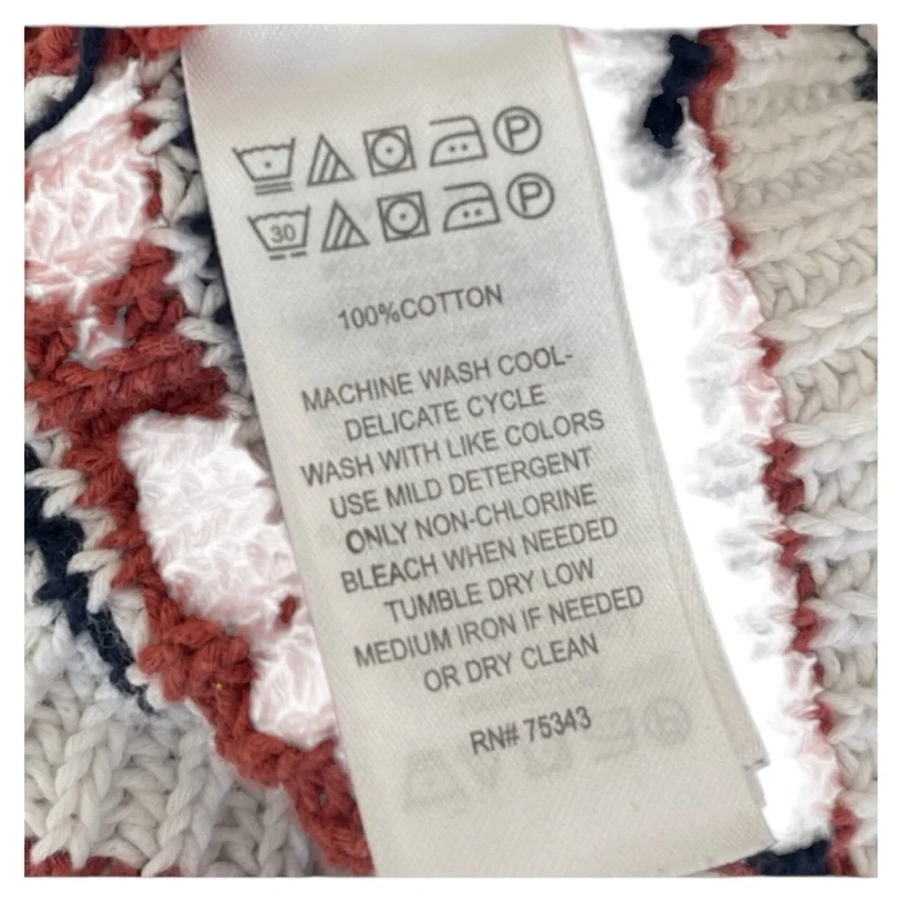 EUC Max Studio Women's Multicolor Cotton Striped Long Sleeve Pullover Sweater - Picture 5 of 7